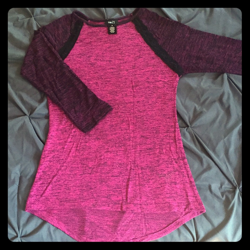Rue 21 pink and black top
